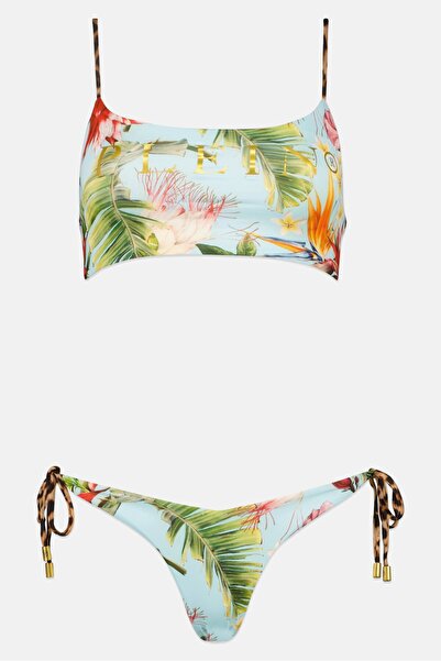 PHILIPP PLEIN Women 2 Pieces Floral Print Non Padded Non Wired Bikini Top And...