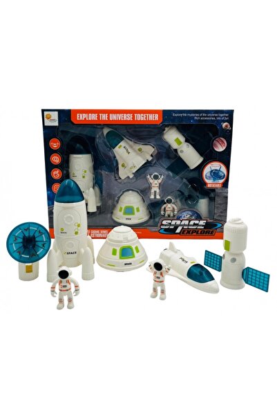 LRS STORE Evreni Keşfet Uzay Oyuncak Seti Uydu Mekik Astronot Kapsül Toplam 7 Parça