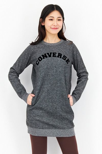 converse Women Sportswear Fit Brand Logo Training Sweatshirts, Black