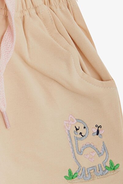 Breeze Dinosaur and Butterfly Embroidered Bottom Cute Cream for 1-4 Years Old Girls