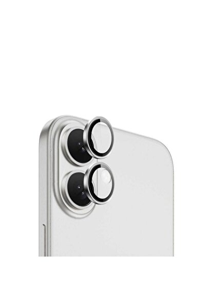 bzontech iPhone 16 / 16 Plus Mercek Lens Kamera Koruyucu BEYAZ