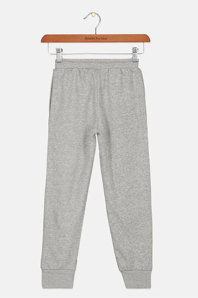 converse Kids Girl Drawstring Brand Logo Jogger Pants, Heather Grey