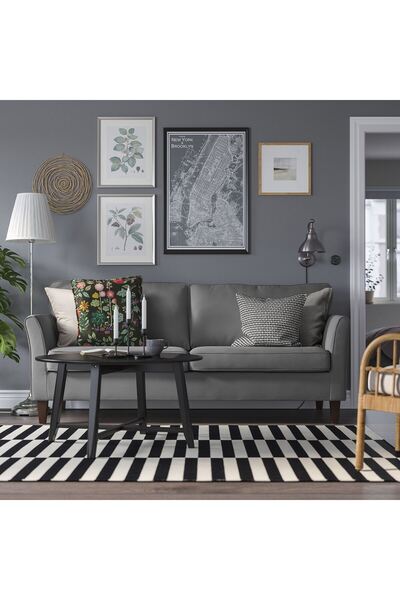 IKEA 3'lü kanepe, hakebo koyu gri