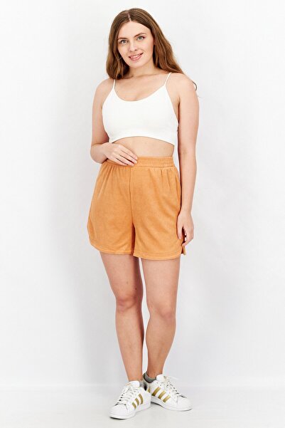 organic cotton Women Solid Basic Shorts, Orange