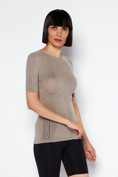 adidas Women Sportswear Fit Short Sleeves Training Top, Light Grey