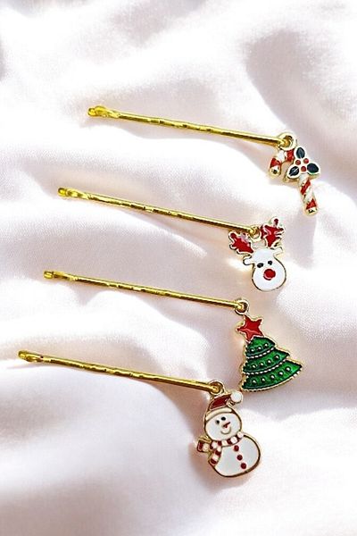 PETEK AKSESUAR Set of 4 Christmas Themed Wire Clasps