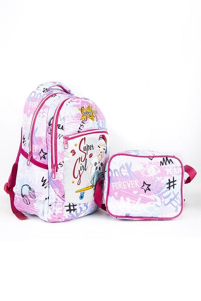 Necati Çanta Primary School Bag with Lunch Box Water Green