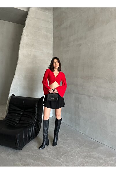 ELBEY Önü Bürgülü İspanyol Kol Uzun Kollu Bluz