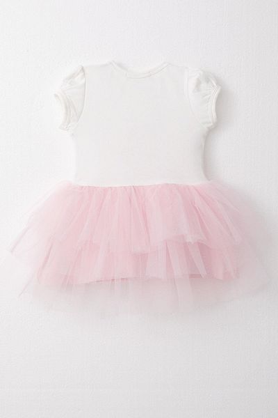 Breeze White Baby Girl Dress - Birthday Themed, 6 Months-2 Years, Text Embroidered