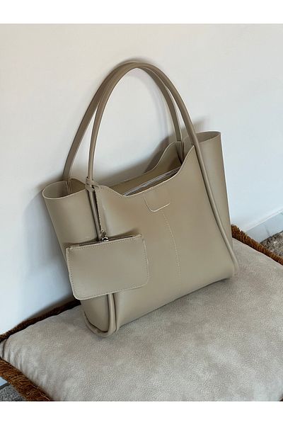 Moda azza Geantă de umăr de mărime mare cu detaliu portofel pentru femei