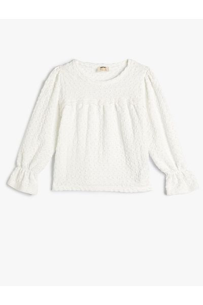 Koton T-Shirt mit langen Ärmeln, Rundhalsausschnitt, elastischen Bündchen