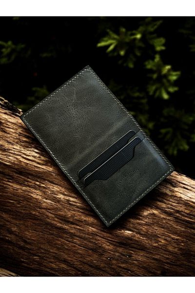 Kalkan deri King Model Handmade Γνήσιο Δερμάτινο Πορτοφόλι - 10x7,5 cm Μινιμαλιστικό και κομψό σχέδιο