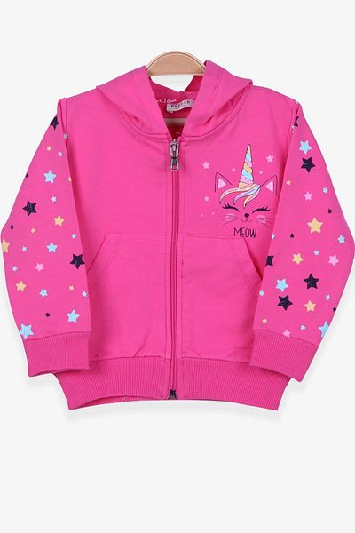 Breeze Girl's Cardigan Sleeves Patterned Printed 1-4 Years, Pink