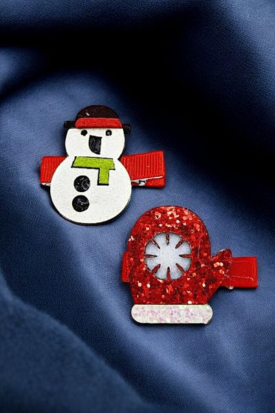 PETEK AKSESUAR 2 Pcs New Year Themed Hair Clip