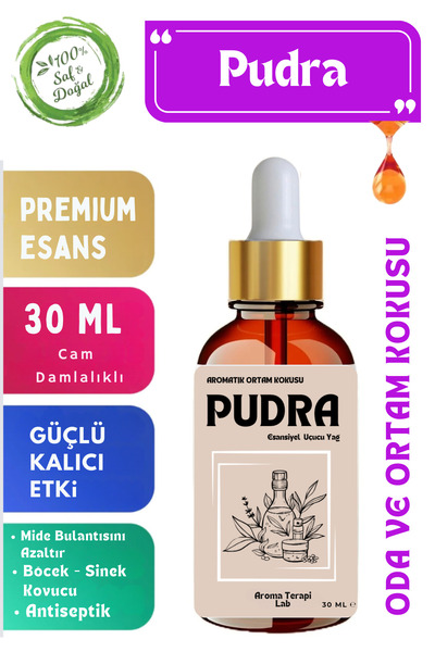 Aroma Terapi Lab PUDRA  Saf Esansiyel Yağ - Oda ve Ortam Kokusu - Aromatik Uç...