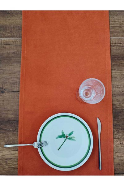 PİKKO HOME 40*140 CM TURUNCU KADİFE DOKULU DERTSİZ RUNNER