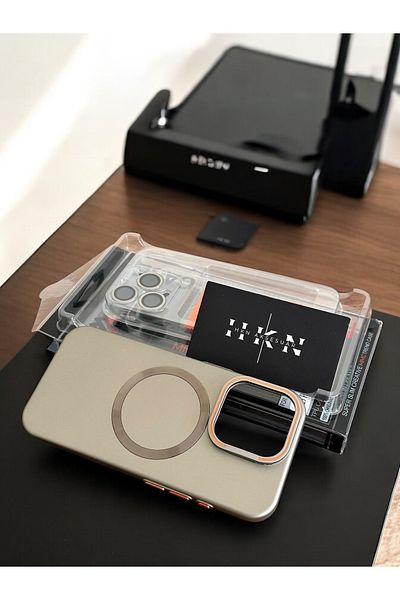 HKN حافظة هاتف iphone 16 pro المتميزة مع ماغسيف / حامل - حامي عدسة الكاميرا