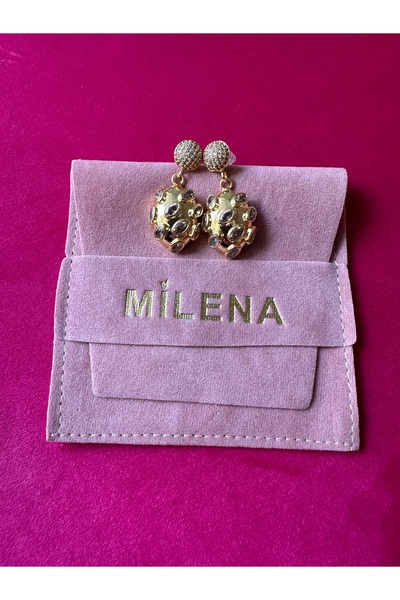 Milena Designer Store أقراط ميلينا اسطنبول المتدلية من الحجر الطبيعي