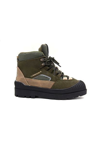 lumberjack Sıpena 3pr - Παιδικές μπότες Khaki, Αντιολισθητική σόλα Thermo, κορδόνια και φερμουάρ