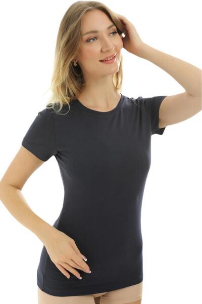 Almila Short Sleeve Crew Neck Slim Fit Women's Body T-Shirt 2037