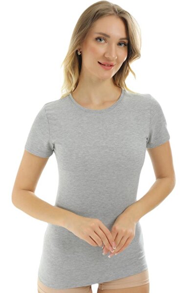 Almila Short Sleeve Crew Neck Slim Fit Women's Body T-Shirt 2037