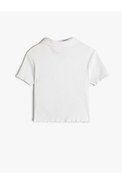 Koton Cotton Polo Neck Ribbed T-Shirt