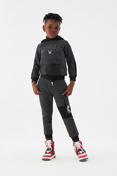 Nebbati Bg Store Boy's Black Sweatshirt 22Fw0Nb3413
