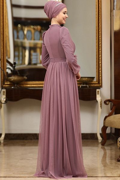 Modest Dried Rose Legendary Evening Dress - Sef3512