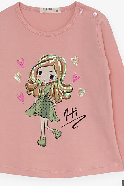 Breeze Girl's Tights Set, Printed, 1.5-5 Years, Salmon