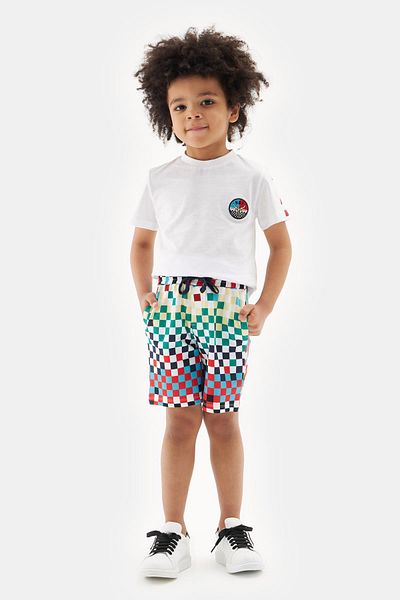 Nebbati Bg Store Gemusterte Shorts für Jungen 23ss1nb3159