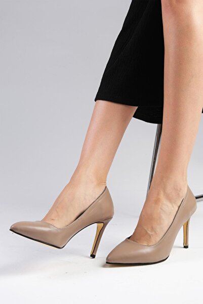 Mio Gusto Elora Genuine Leather Skin Color Women's Stiletto Shoes
