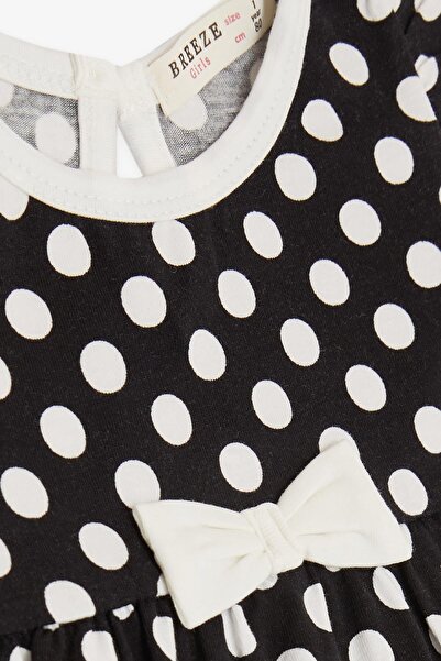 Breeze Baby Girl Short Jumpsuit Polka Dot Bow 4 Months-1.5 Years, Black
