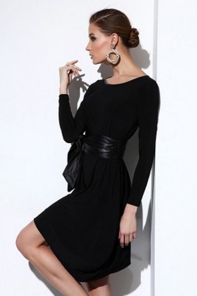 Laranor Black Asymmetrical Cut Women's Dress - Day and Night Elegance 14L4082