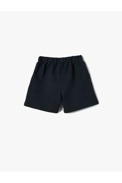 Koton Basic Shorts with Tie Waist and Pockets and Applique Detail