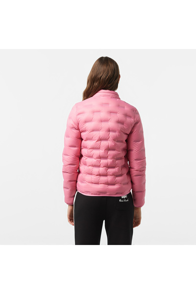 Lacoste Kadın Regular Fit Kapüşonlu Kapitone Pembe Mont