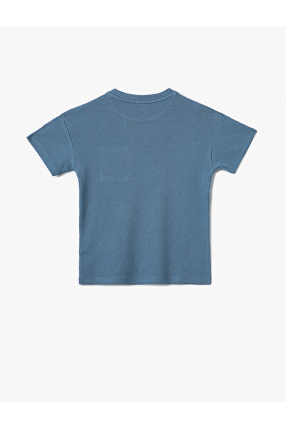 Koton Základní tričko s krátkým rukávem a výstřihem do kapsy Bavlna