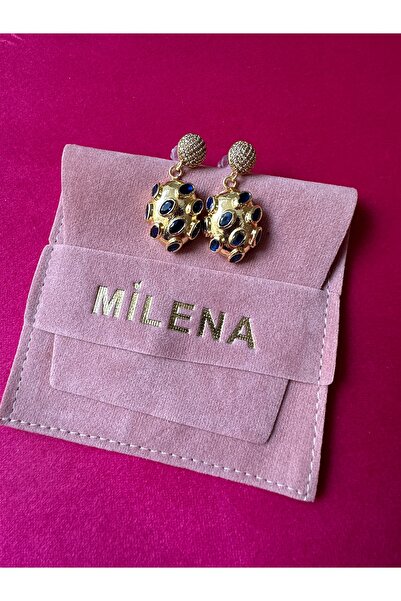 Milena Designer Store أقراط ميلينا اسطنبول المتدلية من الحجر الطبيعي