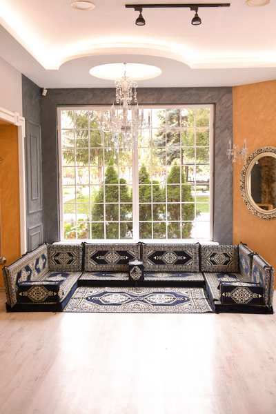 BAKIRÖZÜ HOME Şark Köşesi Takımı Konsepti Yahyalı Lacivert Modeli Koltuk Takı...