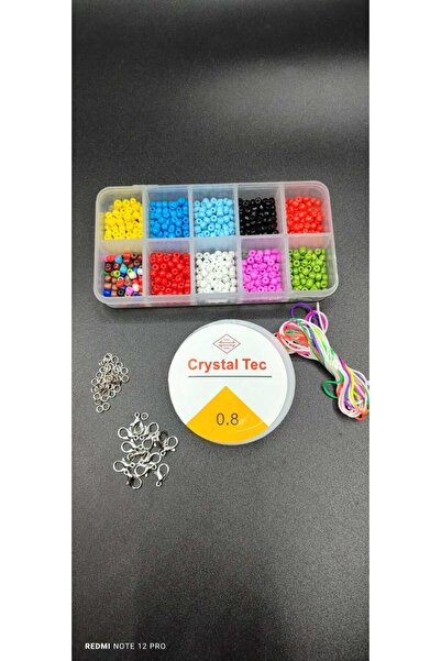 Egem aksesuar 10 Gözlü Kutuda Renkli Kum Boncuk Seti