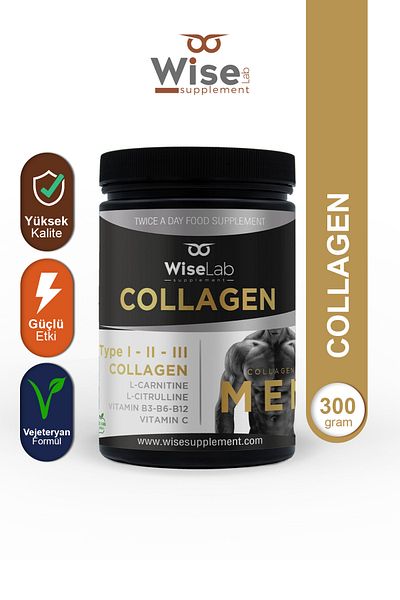 WiseLab Men's Collagen 300gr + Men's Collagen 300gr Type123 L-carnitine L-citrulline