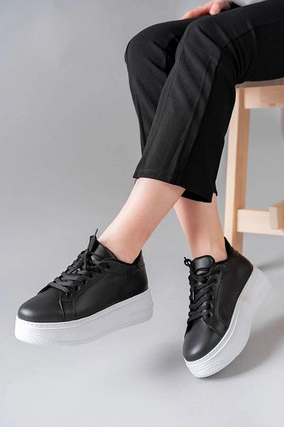 Ernixs Moda Pantofi sport de damă cu șireturi Luke cu talpă înaltă
