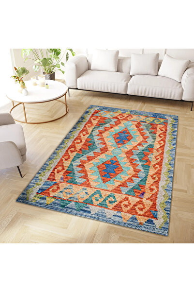 Rugs Modern Halı Umay Koleksiyonu Çok Renkli Etnik Desenli Dokuma Taban Moder...