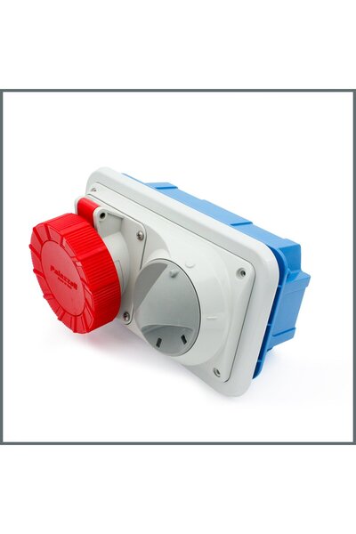 Sıva Altı Endüstriyel Anahtarlı Priz 32A CEE (IP55) 400V (Yatay) 3P+N+T h:6