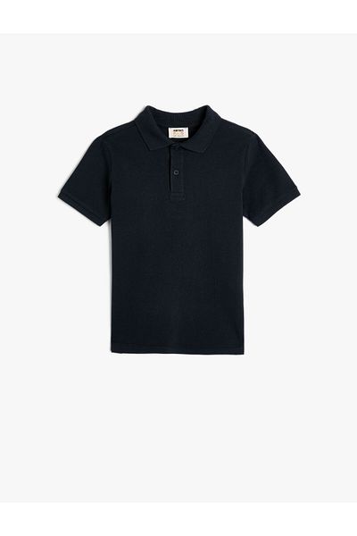 Koton Tricou de bază cu guler polo cu mânecă scurtă din bumbac