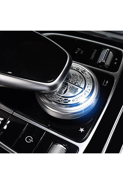 Choice ملصق الوسائط المتعددة الداخلي للسيارة بشعار Amg باللون الفضي مقاس 47 مم وملصق وحدة التحكم المركزية لمرسيدس