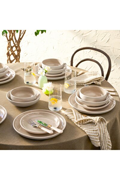 Karaca Abby Creme 24-teiliges Geschirrset für 6 Personen – Zeitloses und eleg...