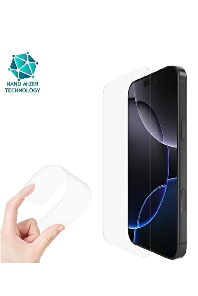 Evax (ESNEK NANO CAM) iPhone 16 Pro Uyumlu Ultra İnce Darbe Korumalı Esnek Na...