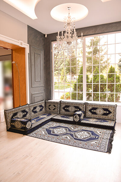BAKIRÖZÜ HOME Şark Köşesi Takımı Konsepti Yahyalı Lacivert Modeli Koltuk Takı...