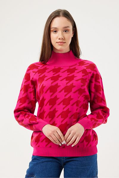 POODLE Women's Half Turtleneck Woven Sweater