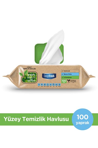 Deep Fresh Biodegradable Surface Cleaning Towel 100 Sheets |   White Soap |   White Vinegar & Baking Soda